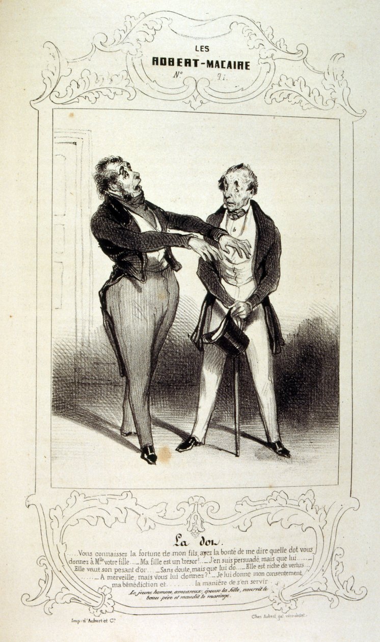 ilustraciones sobre ideas y leyendas Philipon bajo el título Les Cent y Robert Macaire de Honoré Daumier