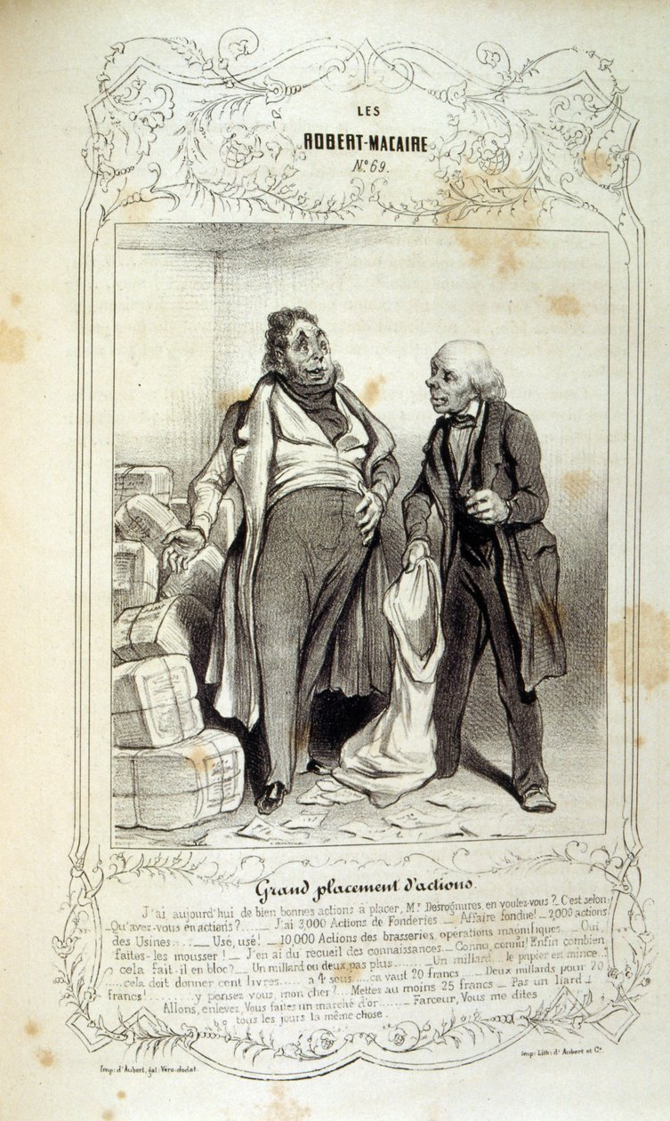 Ilustraciones sobre ideas y leyendas de Philipon bajo el título Les Cent y Robert Macaire de Honoré Daumier