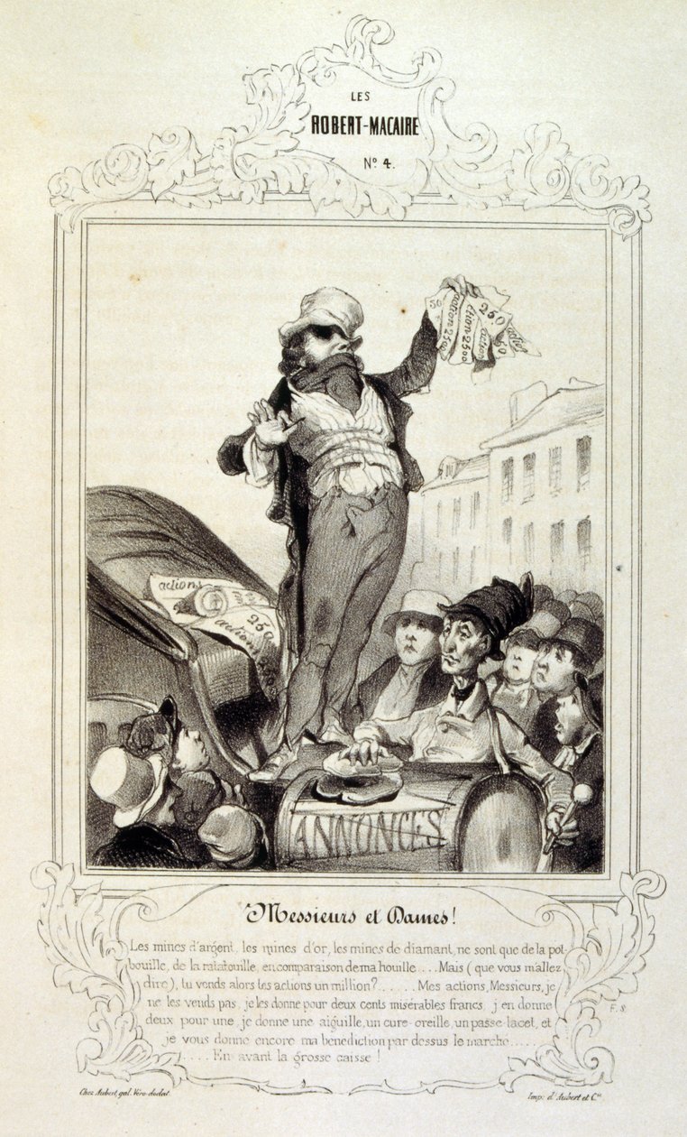 Ilustraciones sobre ideas y leyendas de Philipon bajo el título Les Cent y Robert Macaire de Honoré Daumier