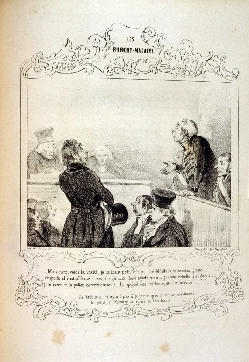 Ilustraciones sobre ideas y leyendas Philipon bajo el título Les Cent y Robert Macaire de Honoré Daumier
