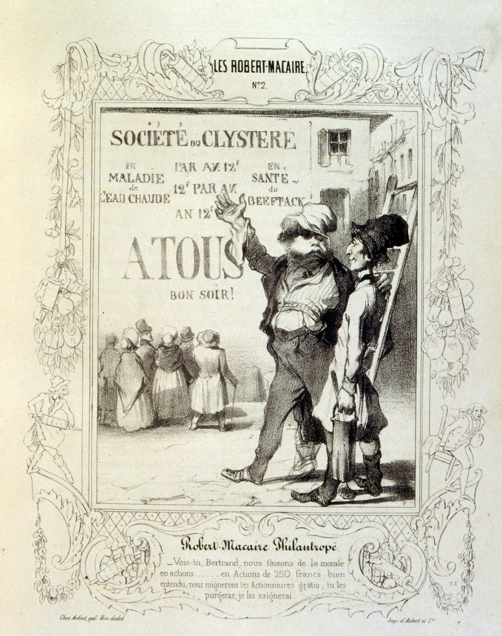 Ilustraciones sobre ideas y leyendas Philipon bajo el título Les Cent y Robert Macaire de Honoré Daumier