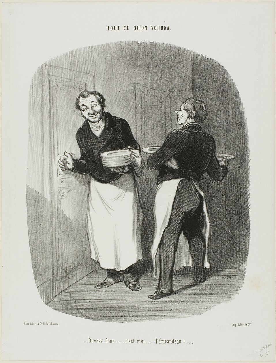 "- ¡Abre..... soy yo.... el estofado de ternera!", plato 17 de Tout Ce Qu