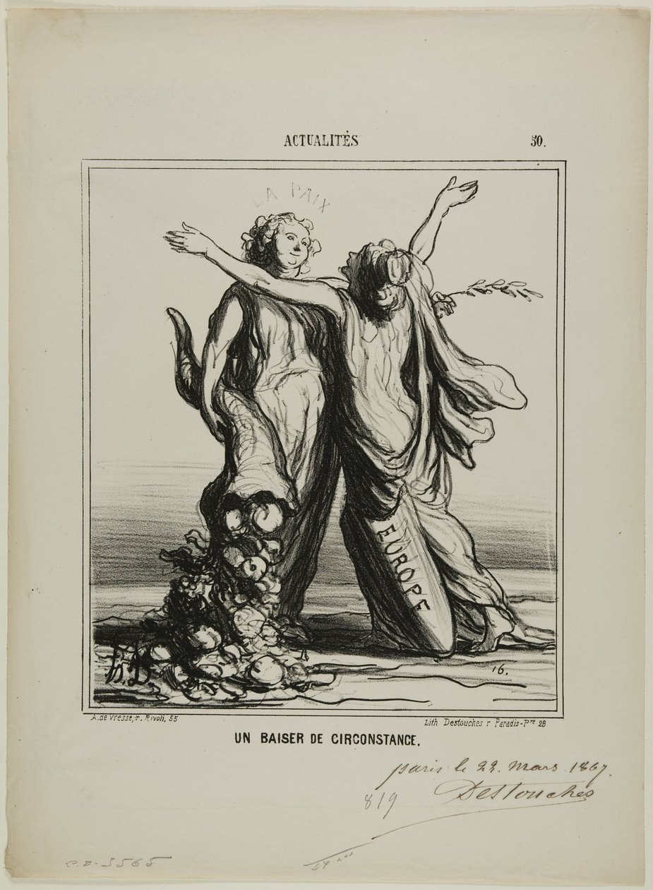 Un beso de circunstancias, plato 50 de Actualités de Honoré Victorin Daumier