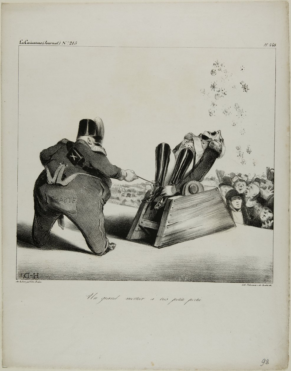 Un gran mortero de corto alcance, placa 488 de Honoré Victorin Daumier