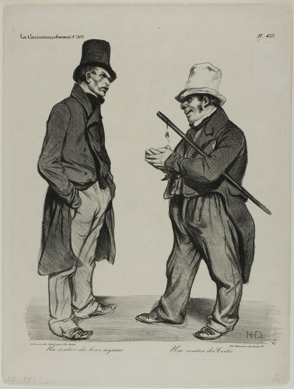 Un Inversor de Bonos de Cortes Españolas. Un Inversor de Bonos de las Cortes Españolas, lámina 423 de Honoré Victorin Daumier