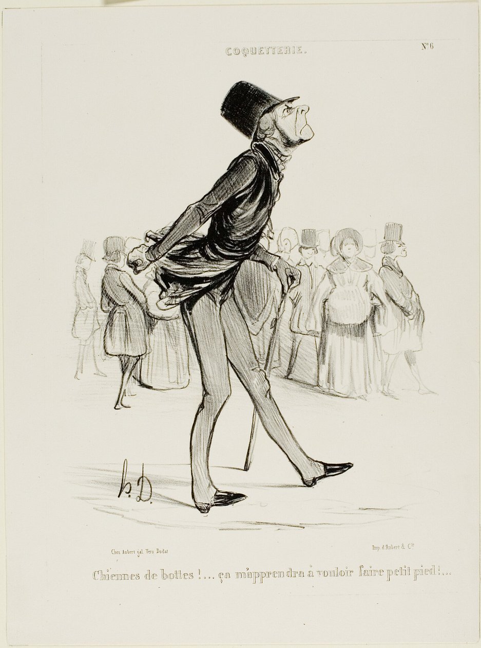 ¡Malditas botas! That Will Teach Me to Take Smaller Steps..." plato 6 de Coquetterie de Honoré Victorin Daumier