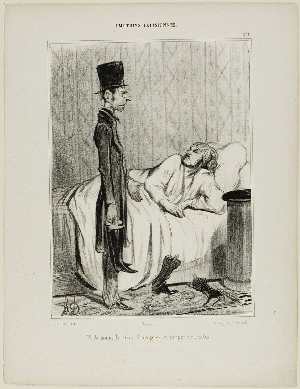 Visita matinal de un acreedor relativa a las botas, lámina 4 de Émotions Parisiennes de Honoré Victorin Daumier