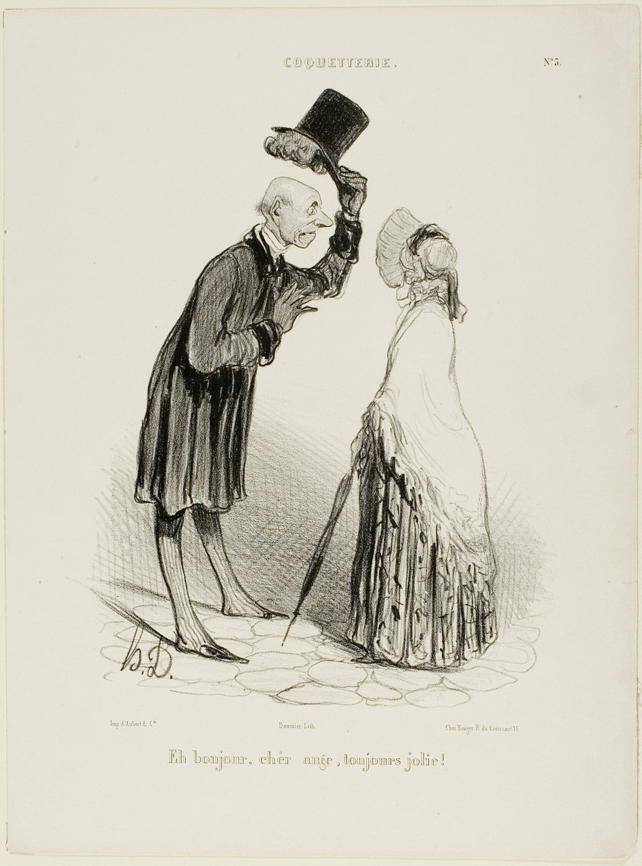"Hola, Angel, siempre guapa...", plato 3 de Coquetterie de Honoré Victorin Daumier
