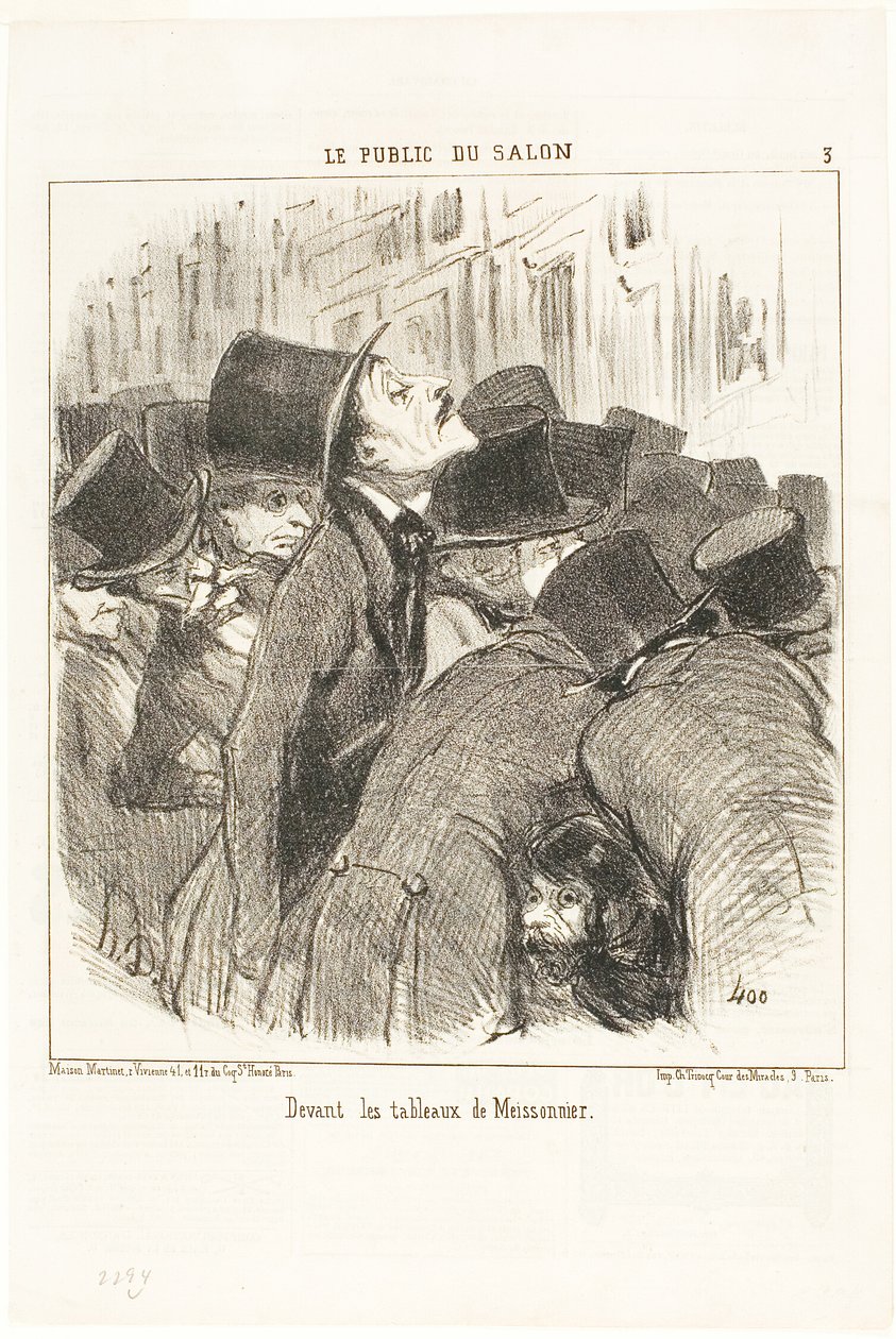 Delante de los cuadros de Meissonnier, lámina 3 de Le Public Du Salon de Honoré Victorin Daumier