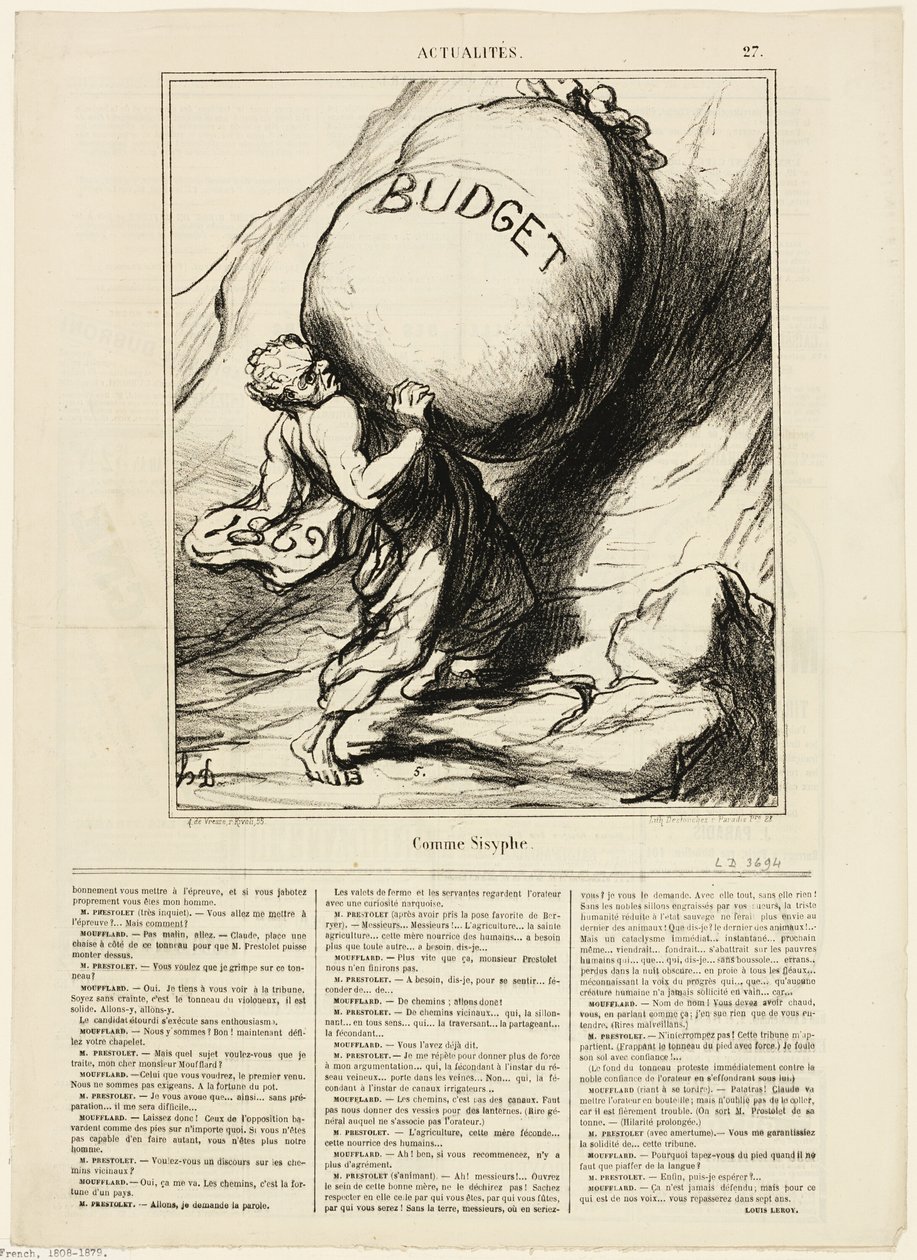 Como Sísifo, lámina 27 de Actualités de Honoré Victorin Daumier