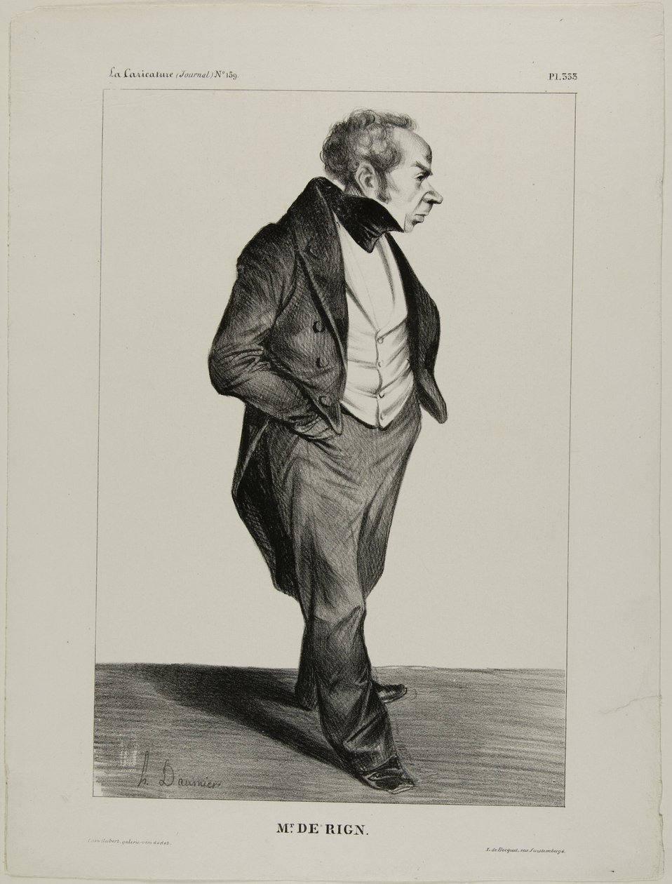 Sr. De Rign, placa 333 de Cartooning Celebrities de Honoré Victorin Daumier