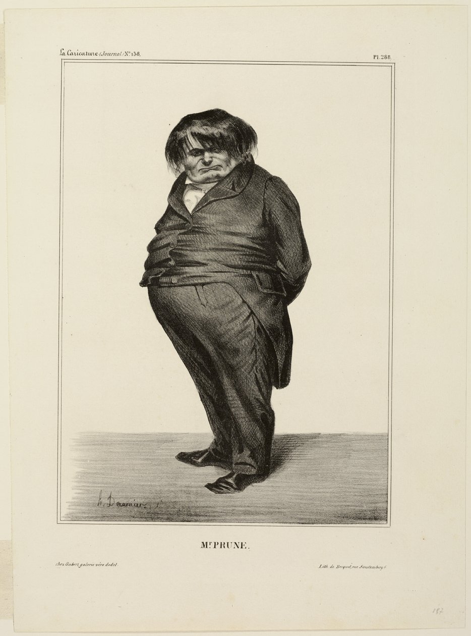 Mr. Prune, lámina 288 de Célébrités de la Caricature de Honoré Victorin Daumier