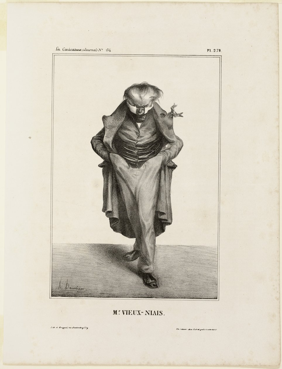 Sr. Vieux-Niais, lámina 278 de Célébrités de la Caricature de Honoré Victorin Daumier