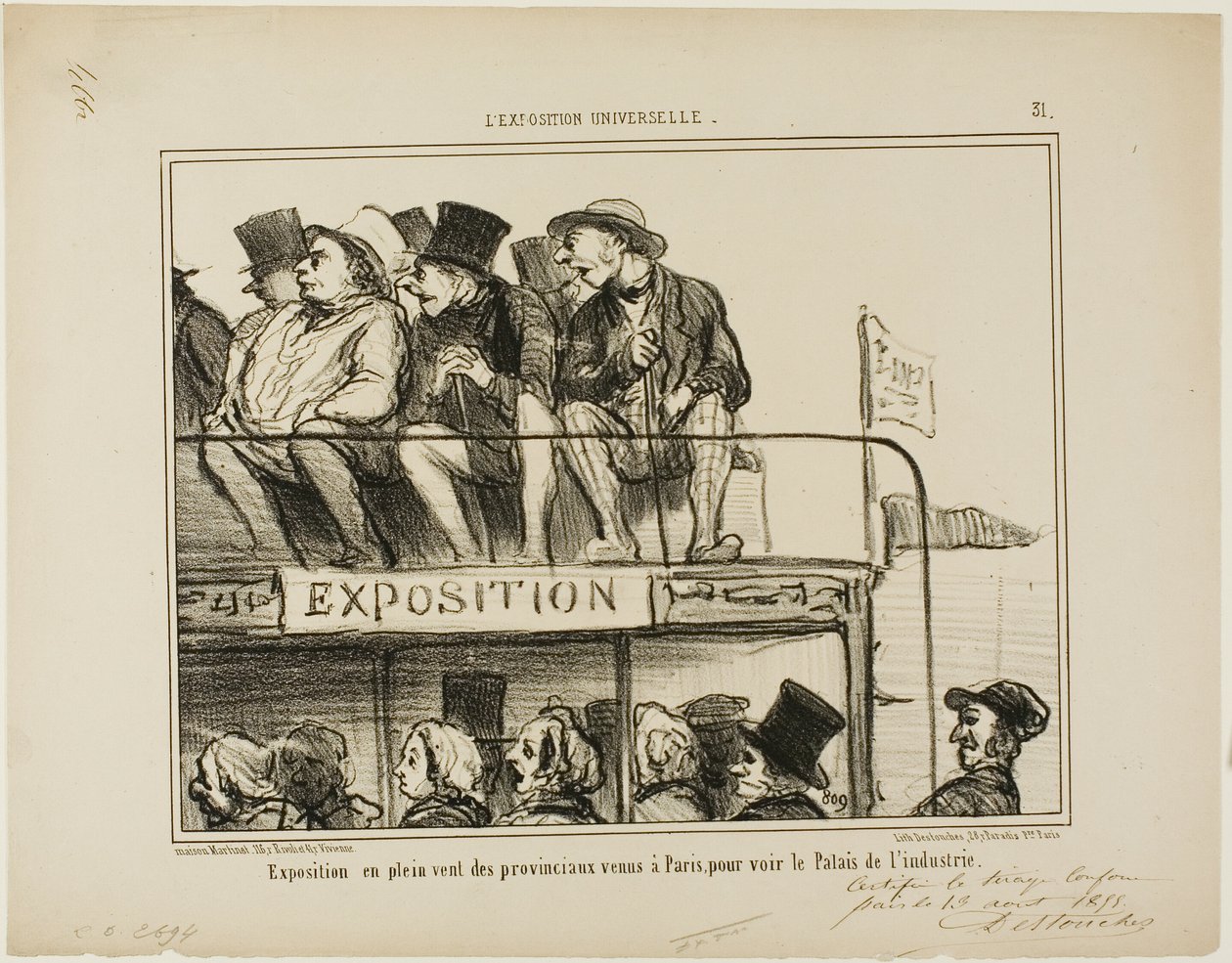 Exposición al aire libre de los provincianos que vienen a París para ver el palacio de la industria, lámina 31 de L