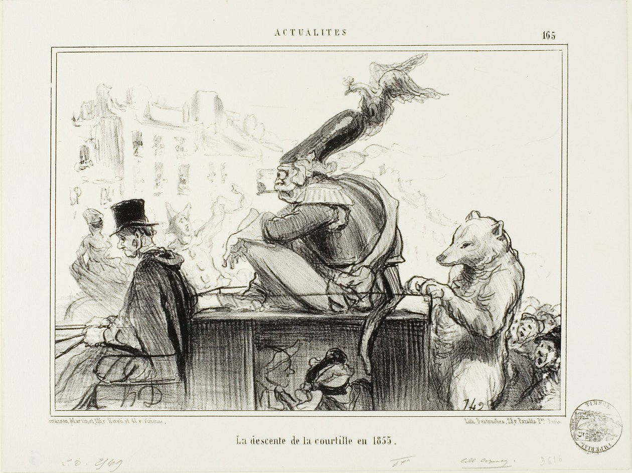 El descenso del Courtille en 1855, lámina 165 de Actualités de Honoré Victorin Daumier