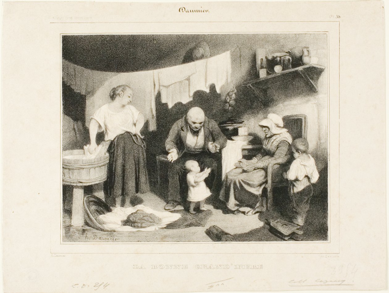 La buena abuela, plancha 55 de Honoré Victorin Daumier