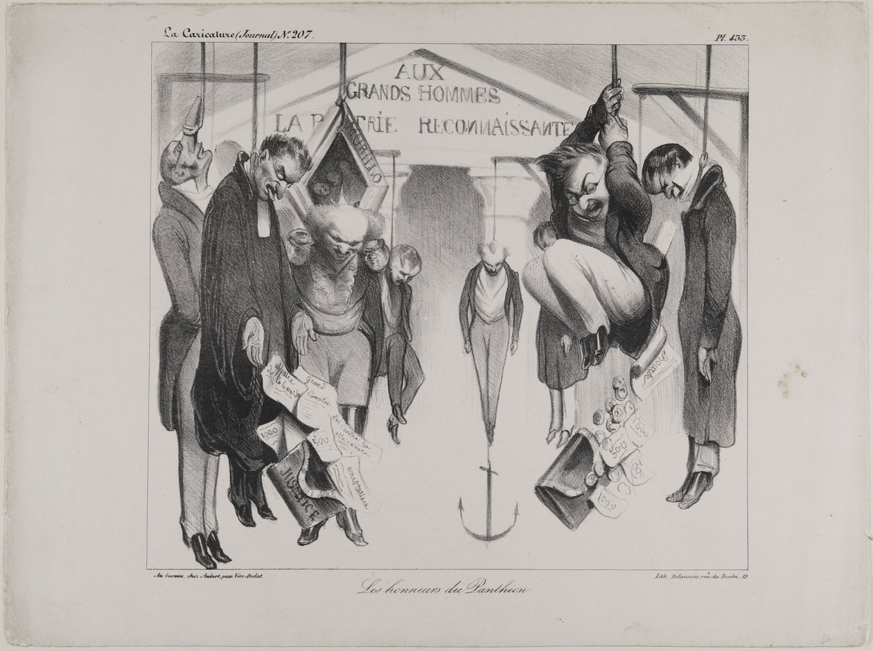 Los honores del Panteón, lámina 433 de Honoré Victorin Daumier