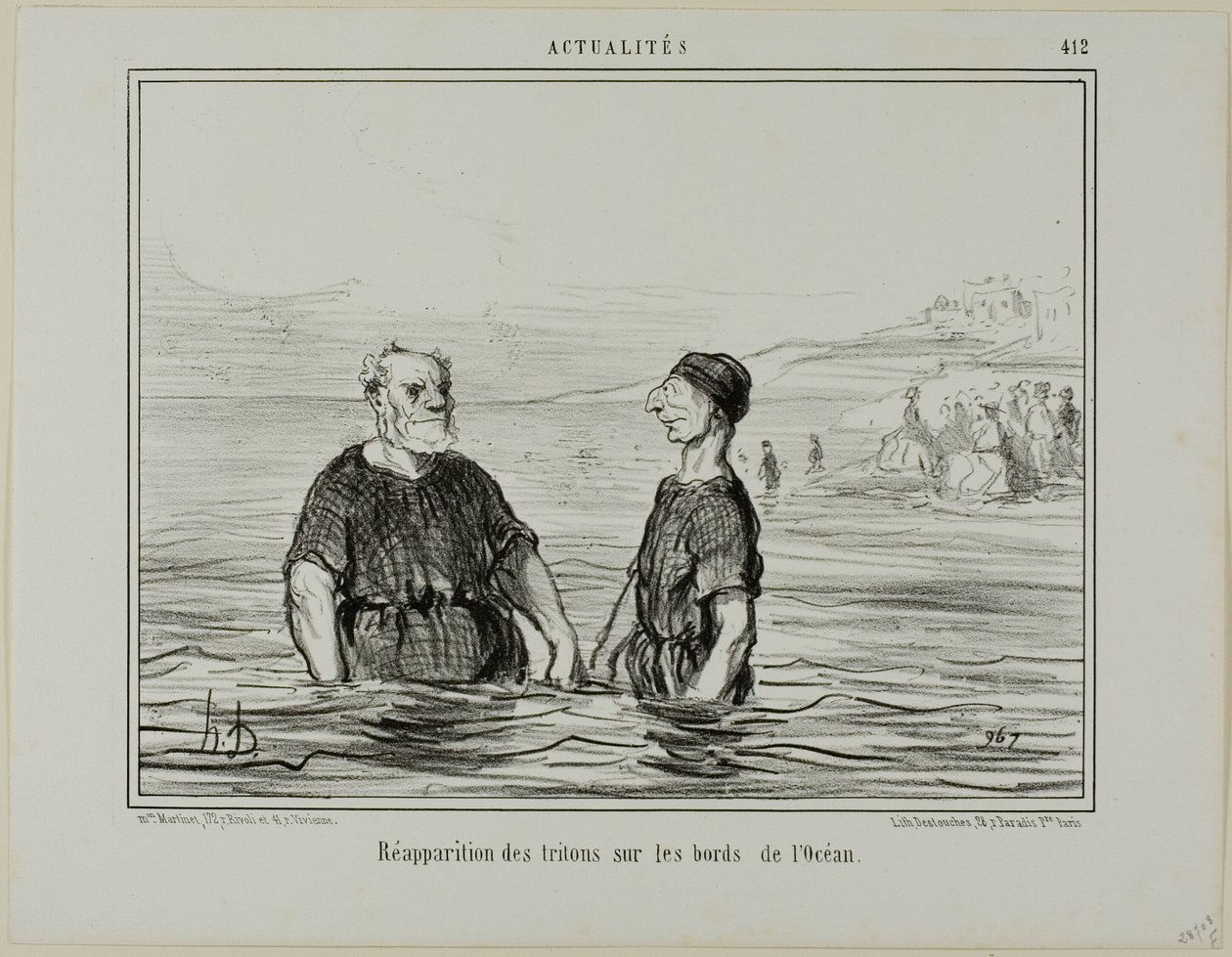 Reaparición de los Tritones del Mar, lámina 412 de Actualités de Honoré Victorin Daumier