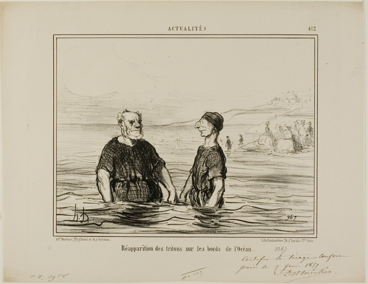 Reaparición de los Tritones del Mar, lámina 412 de Actualités de Honoré Victorin Daumier