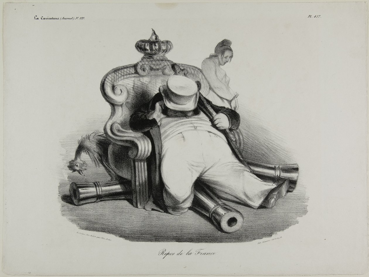El reposo de Francia, plancha 417 de Honoré Victorin Daumier