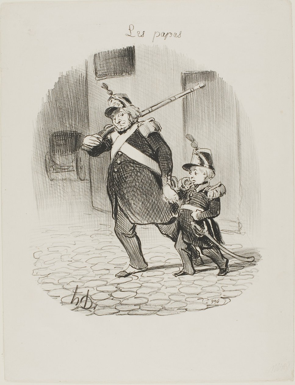 El día del gran desfile, plato 6 de Les Papas de Honoré Victorin Daumier