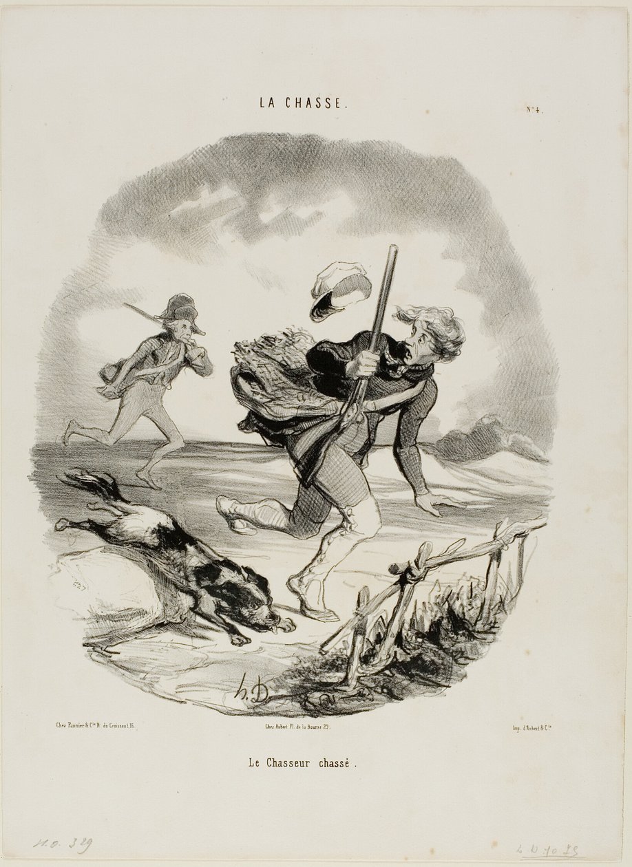 El cazador cazado, plato 4 de La Chasse de Honoré Victorin Daumier