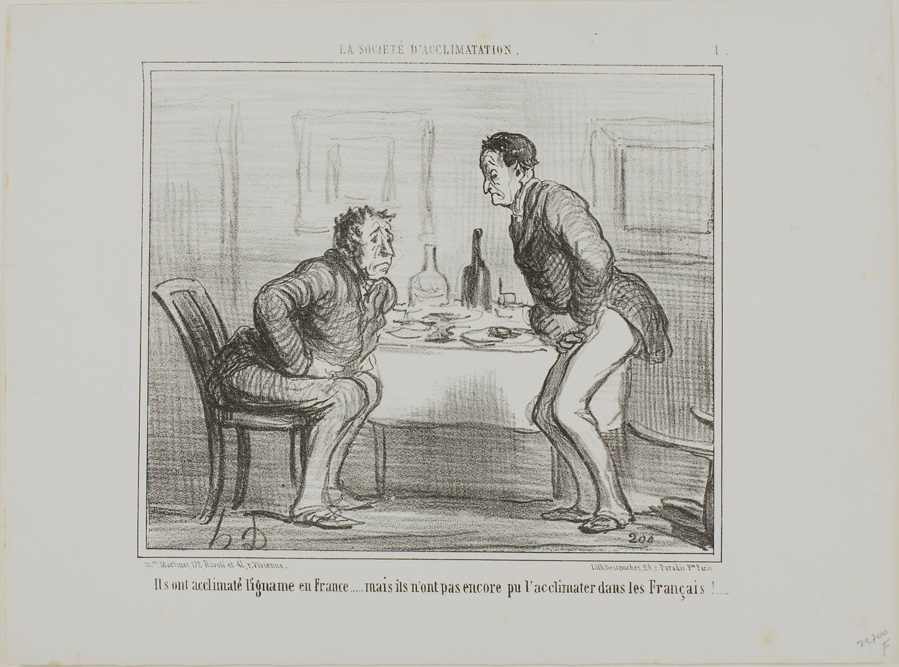 Consiguieron aclimatar la patata india al clima francés, ¡pero sigue siendo un problema aclimatar a los franceses a la patata india!, lámina 1 de La Société D