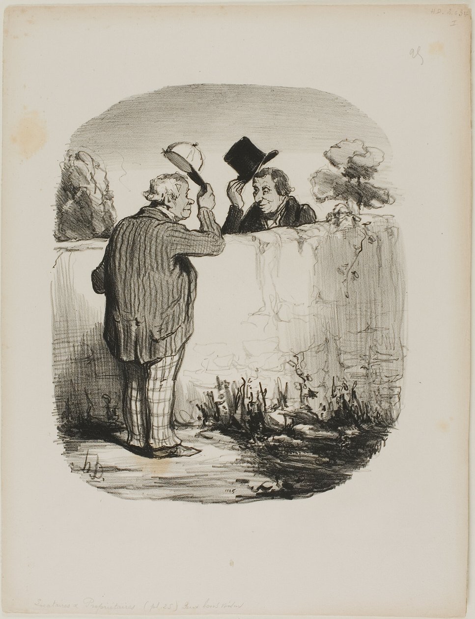 Dos buenos vecinos, placa 25 de Locataires Et Propriétaires de Honoré Victorin Daumier