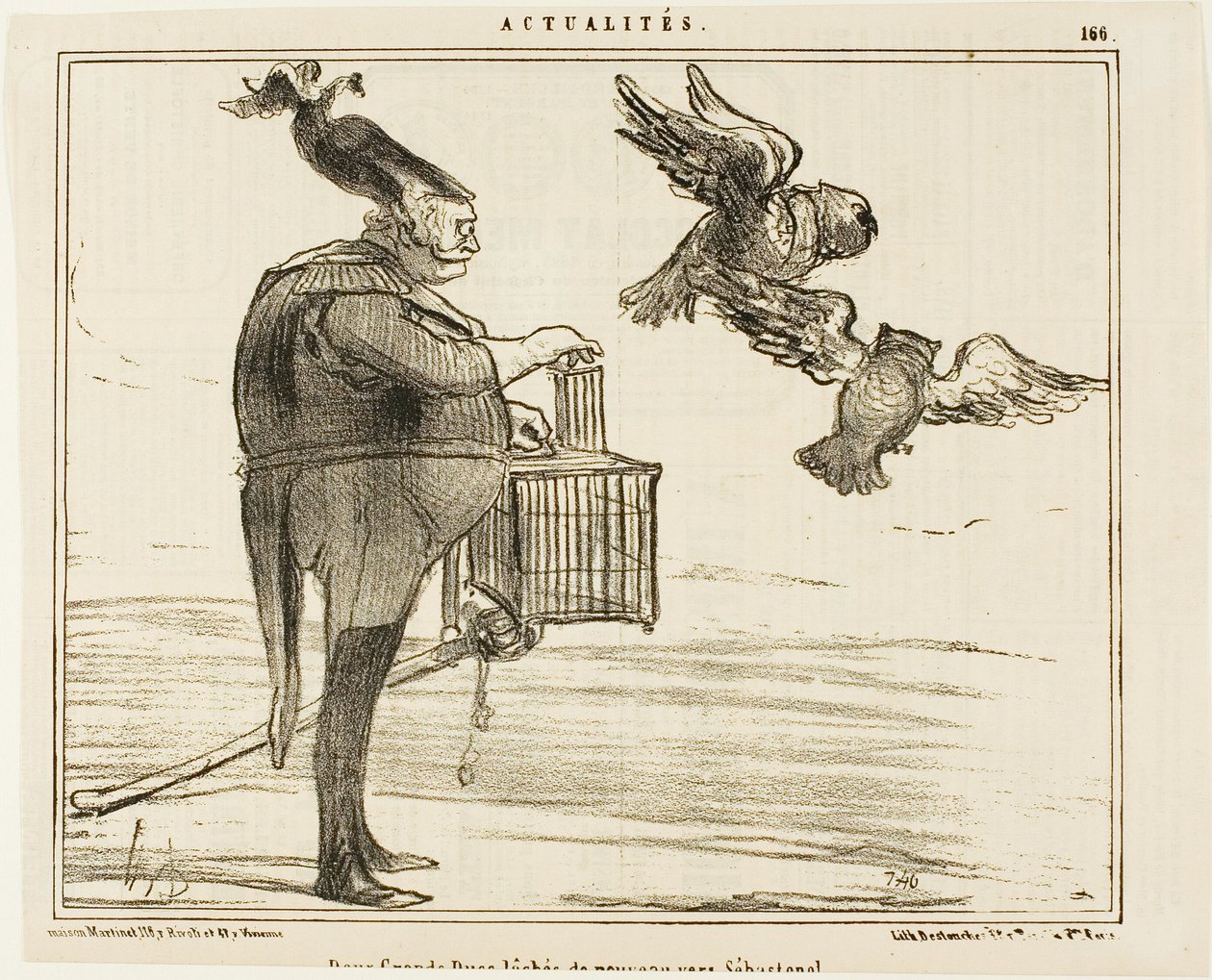 Dos Grandes Duques parten hacia Sebastopol, lámina 166 de Actualités de Honoré Victorin Daumier