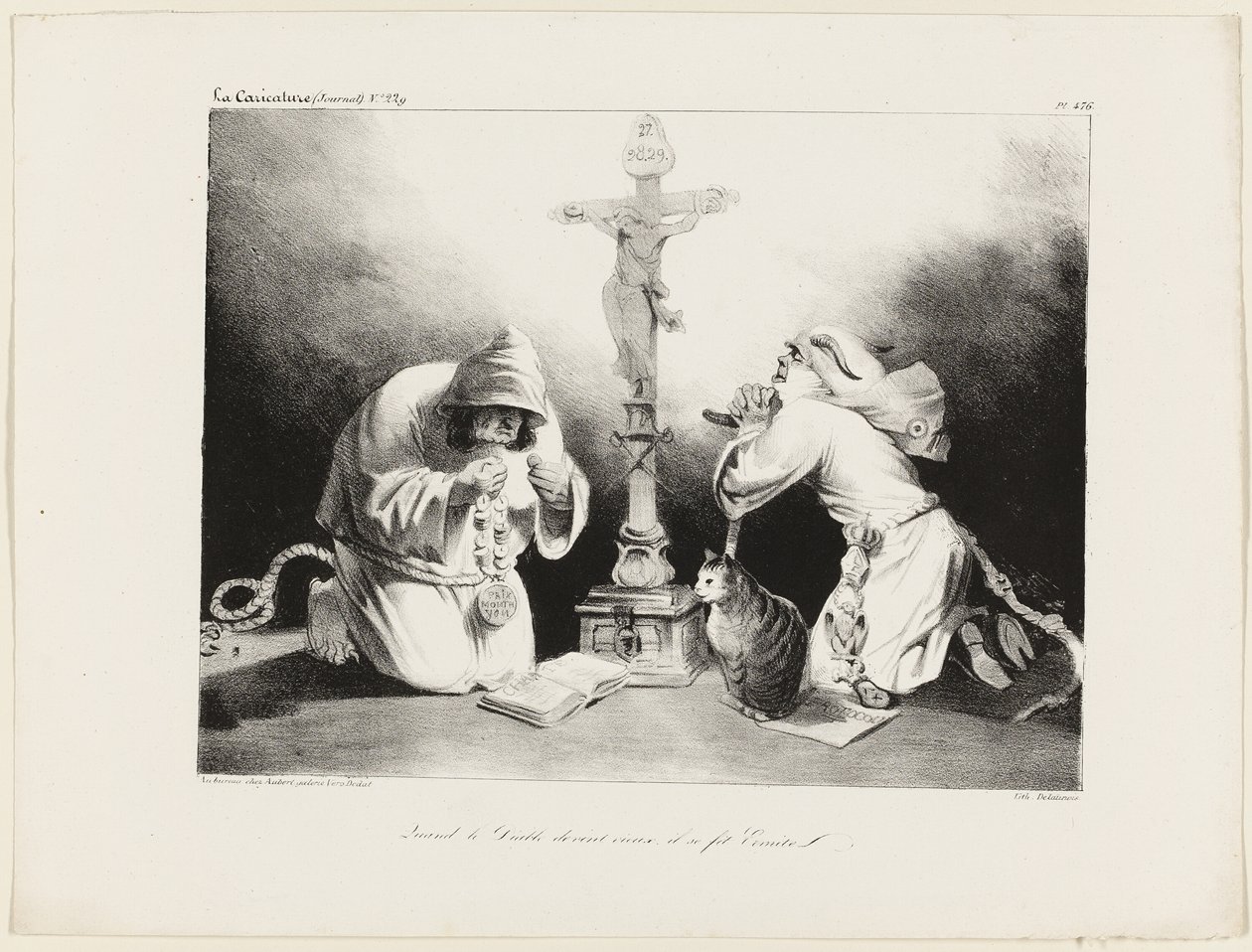 Cuando el diablo envejeció se hizo ermitaño, plancha 476 de Honoré Victorin Daumier