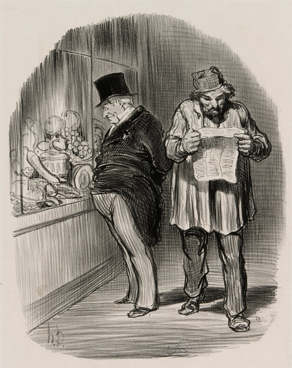 Obrero y burgués, de Les Parisiens En 1848 de Honoré Victorin Daumier