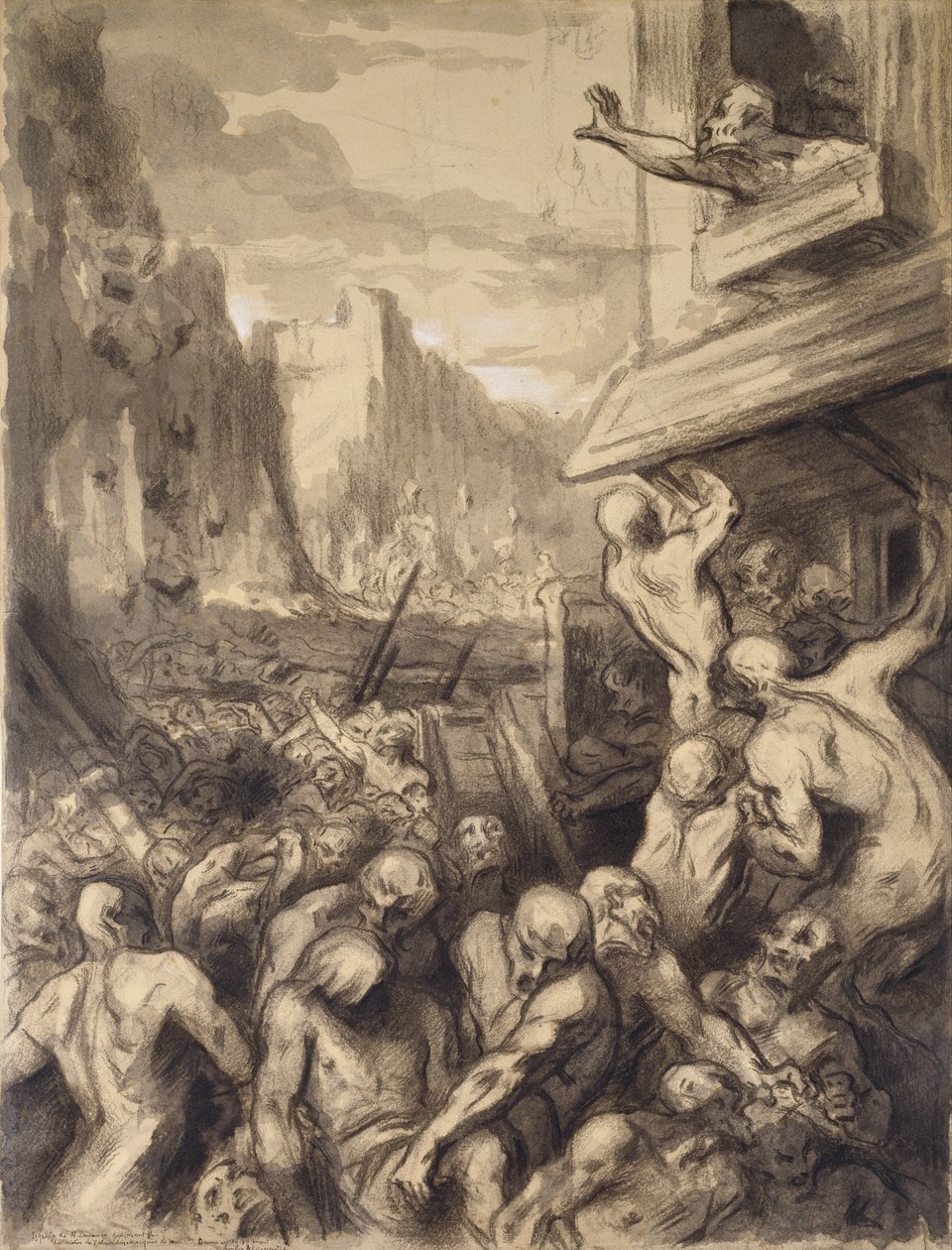 La destrucción de Sodoma, c.1850 de Honoré Daumier
