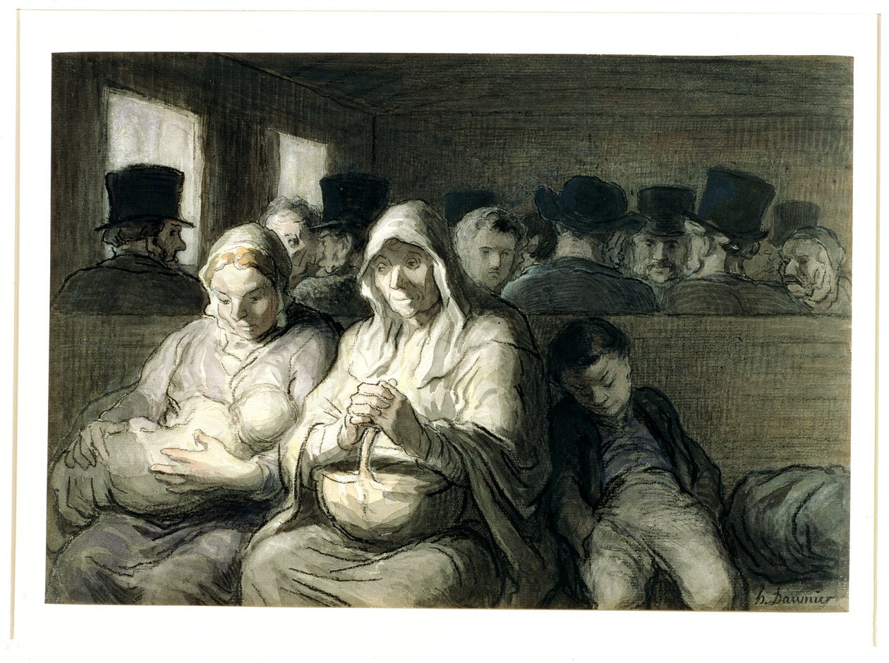 El vagón de tercera clase, 1864 de Honoré Daumier