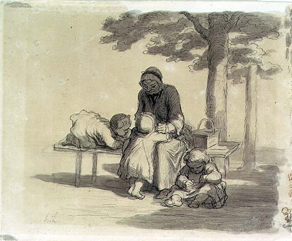 Una abuela de Honoré Daumier