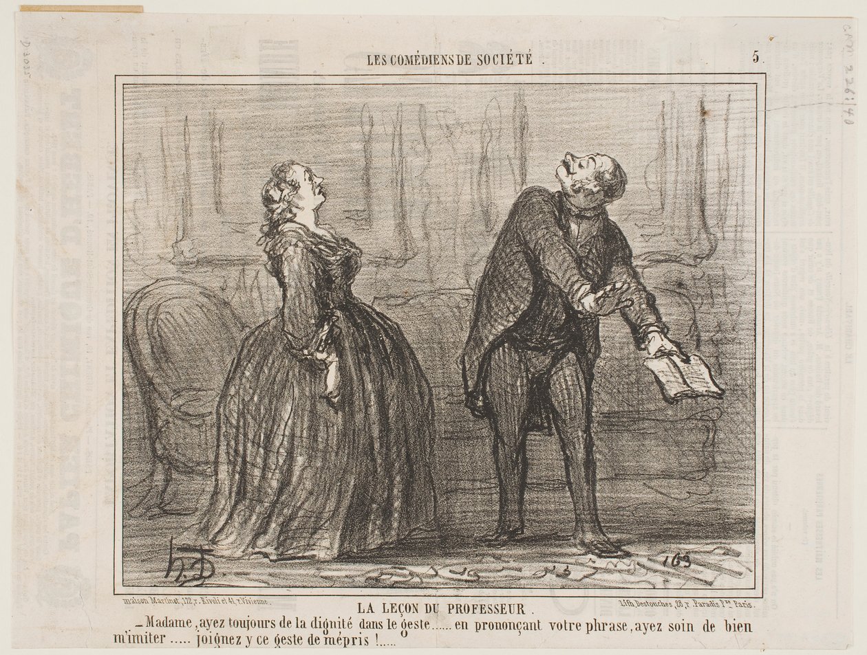 Una lección del profesor de Honoré Daumier