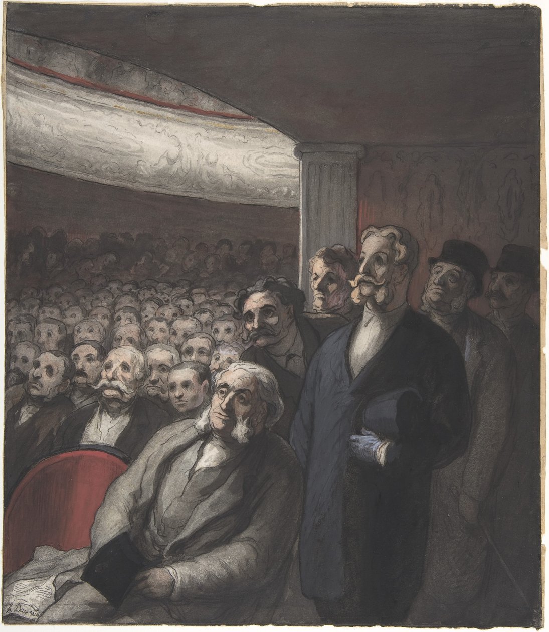 Un público de teatro de Honoré Daumier