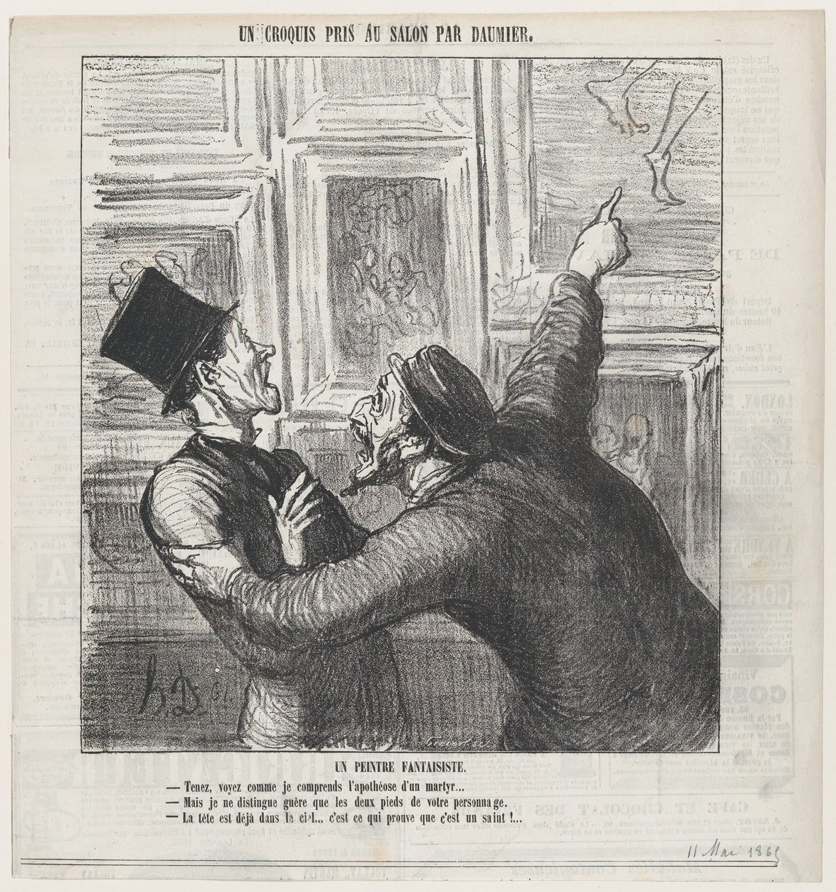 Un pintor fantástico, de «Un boceto del Salón», publicado en *Le Charivari*, el 11 de mayo de 1865 de Honoré Daumier