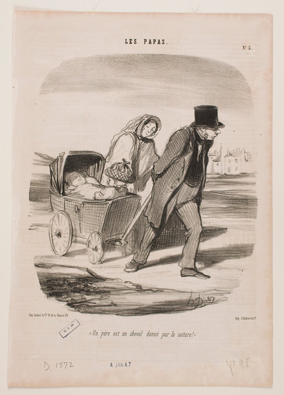 Un padre es un caballo proporcionado por la naturaleza de Honoré Daumier