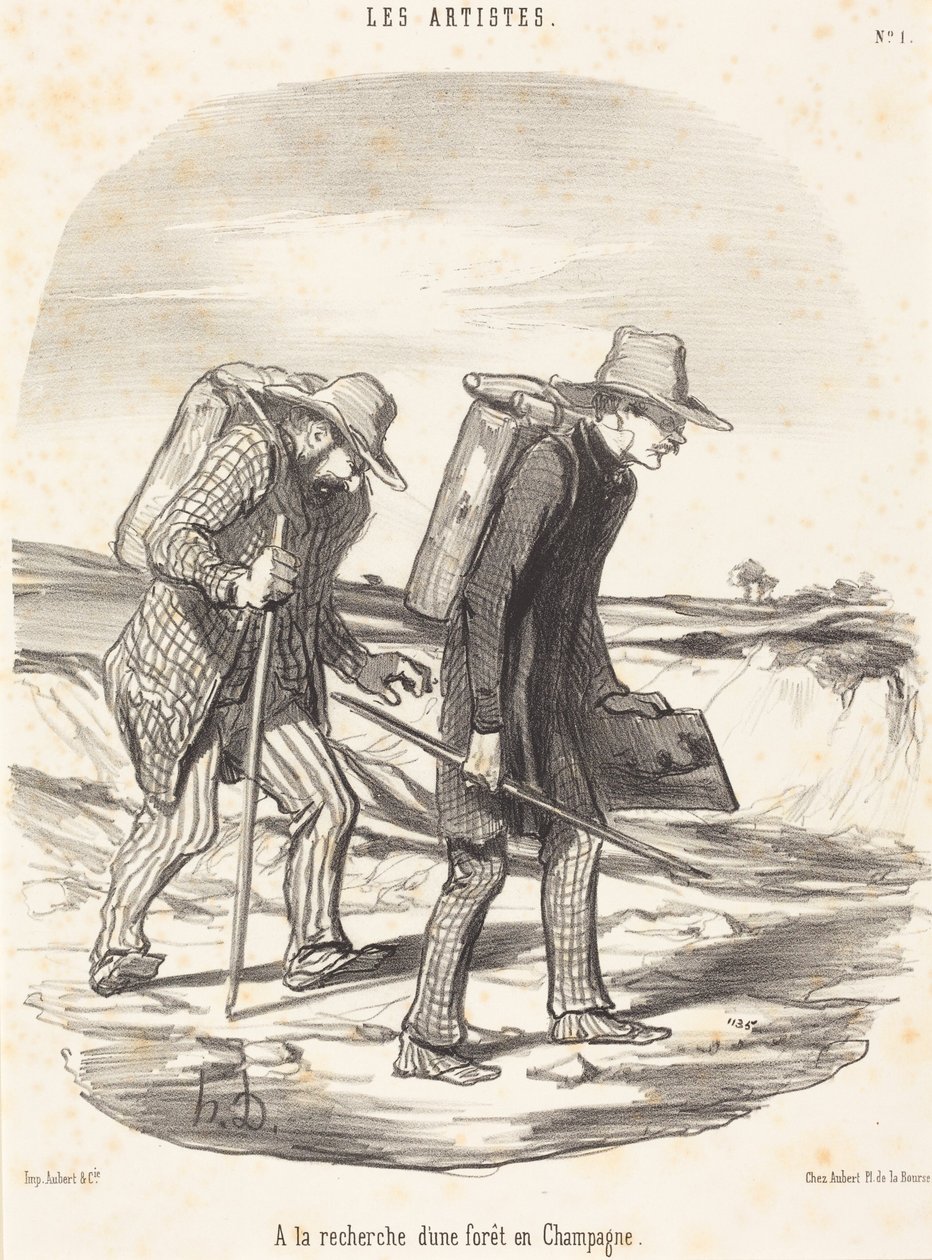 En busca de un bosque en Champaña de Honoré Daumier