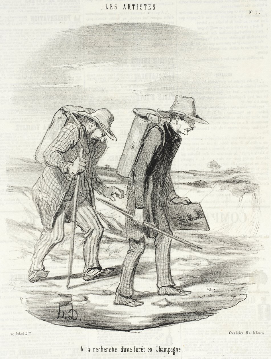 En busca de un bosque en Champaña de Honoré Daumier