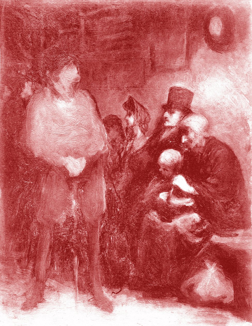 Una sala de espera, Exposición Daumier en la Galería Durand-Ruel en 1878 de Honoré Daumier