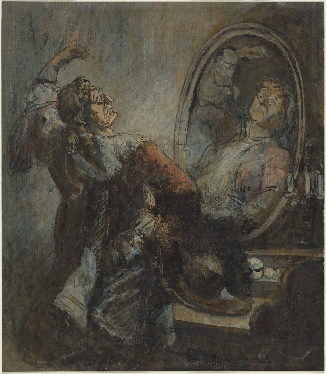 Actor posando ante un espejo de Honore Daumier