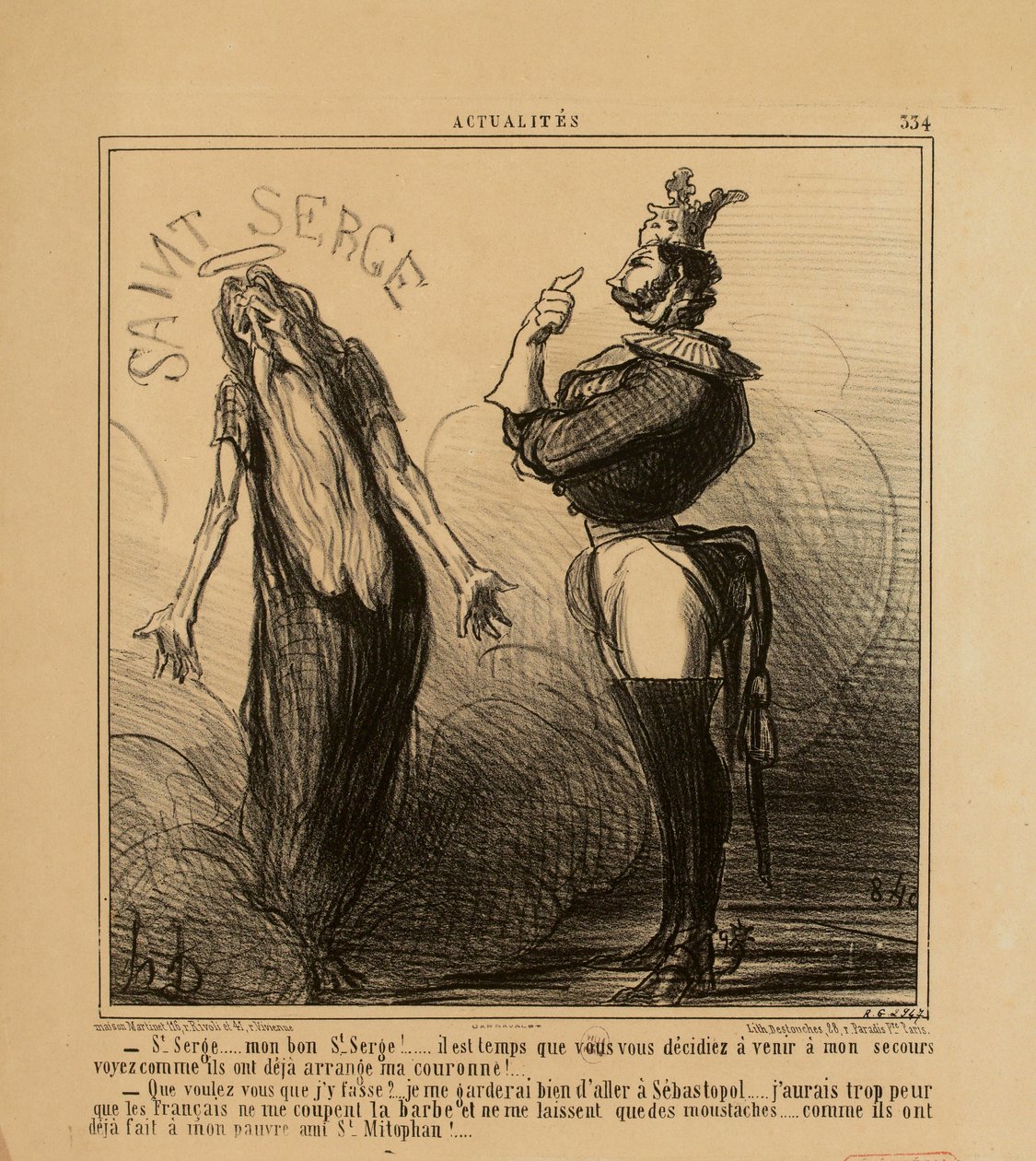Actualidades n.º 334: - San Serge ... ¡mi buen San Serge! ... ya es hora de que se decida... de Honoré Daumier