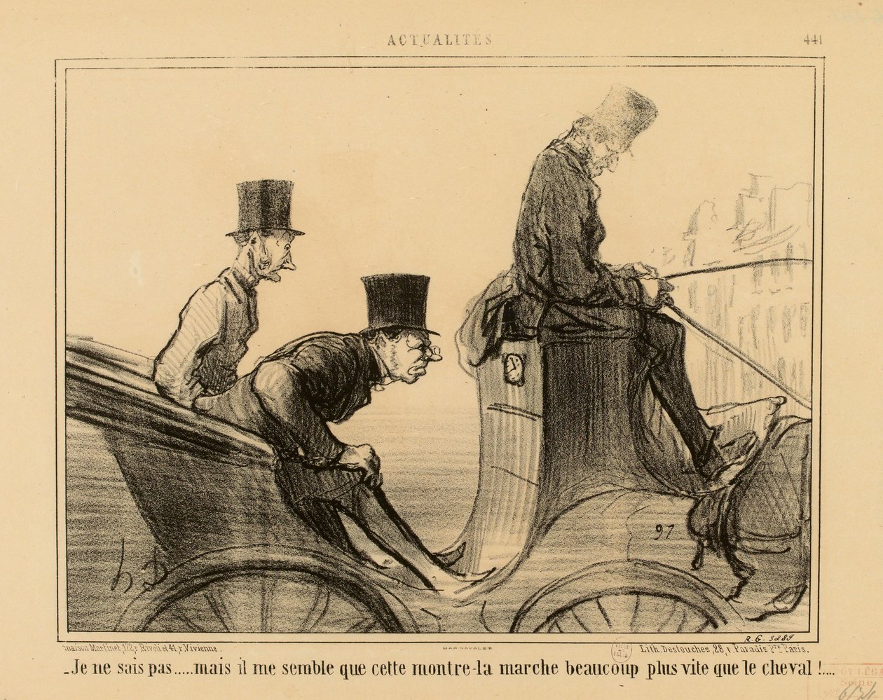 Actualidades n.º 441: - No sé... pero me parece que ese reloj marcha mucho más deprisa que el caballo de Honoré Daumier
