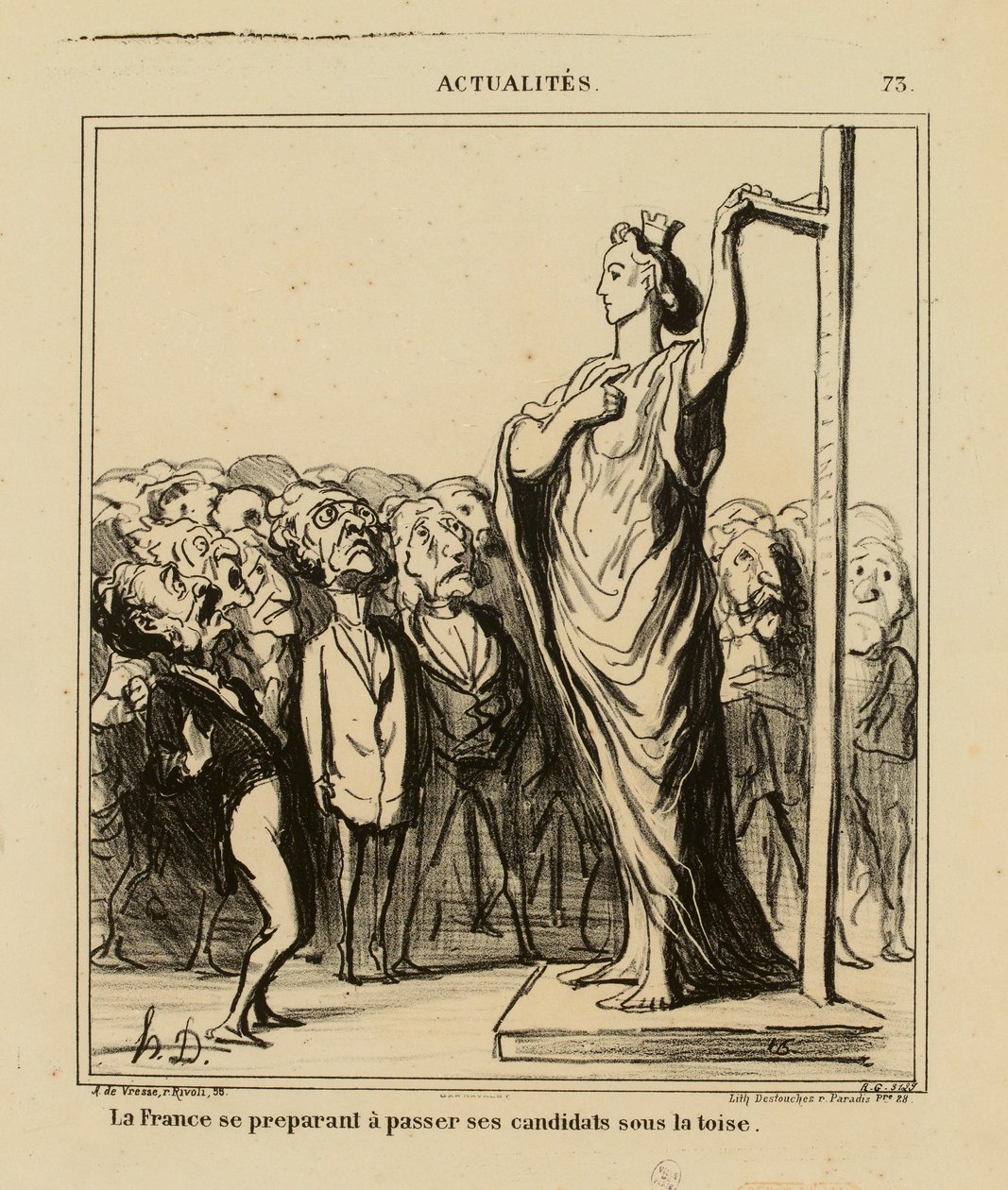 Aktualitäten Nr. 73: Frankreich bereitet sich darauf vor, seine Kandidaten zu messen de Honoré Daumier