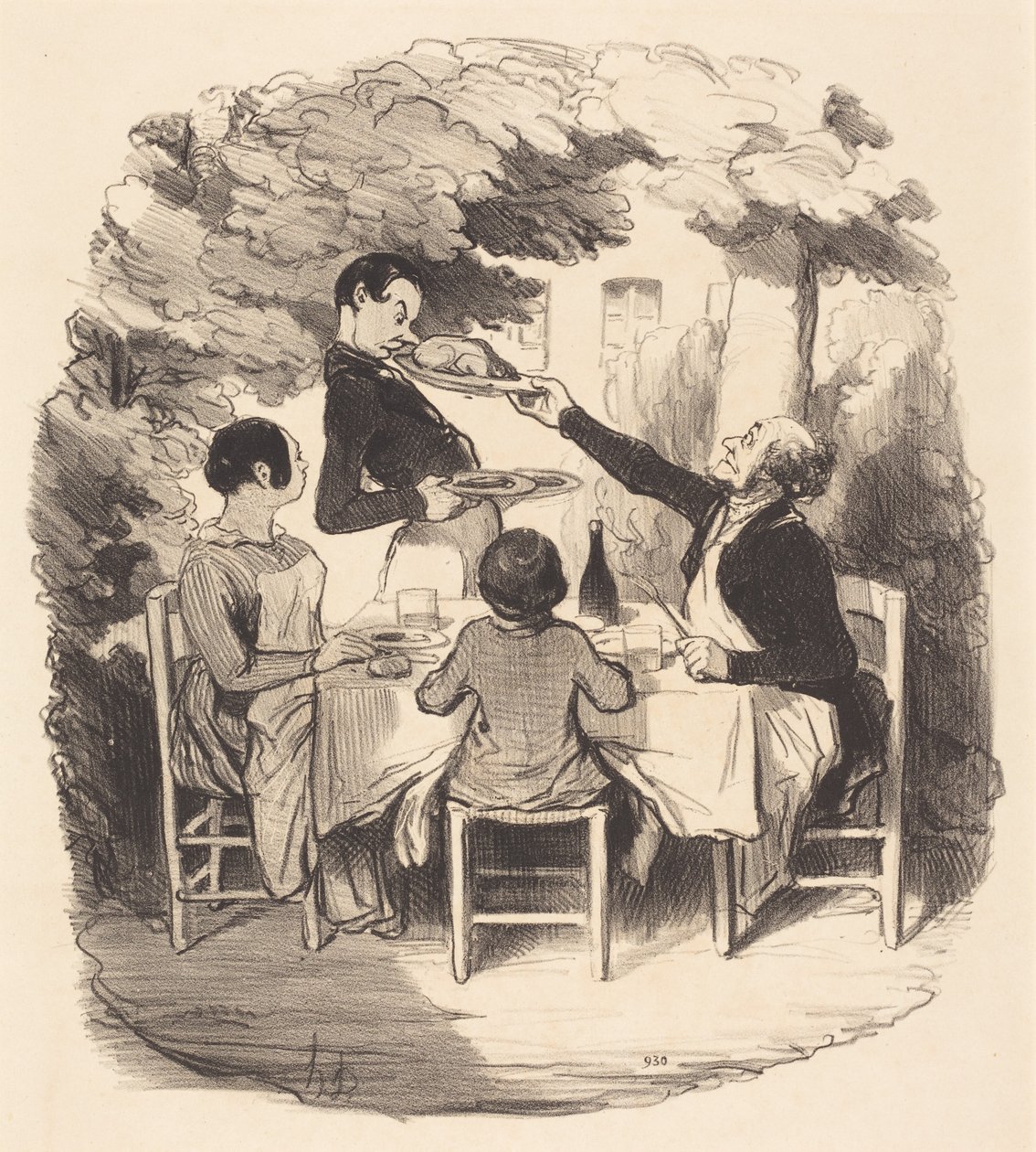 ¡Ah! está fresco... pero ten cuidado chico... de Honoré Daumier