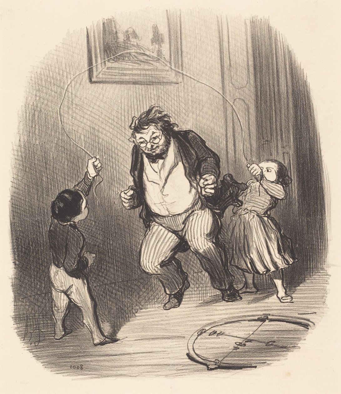 Venga, papá... ¡otra vez... treinta y dos vueltas!... de Honoré Daumier
