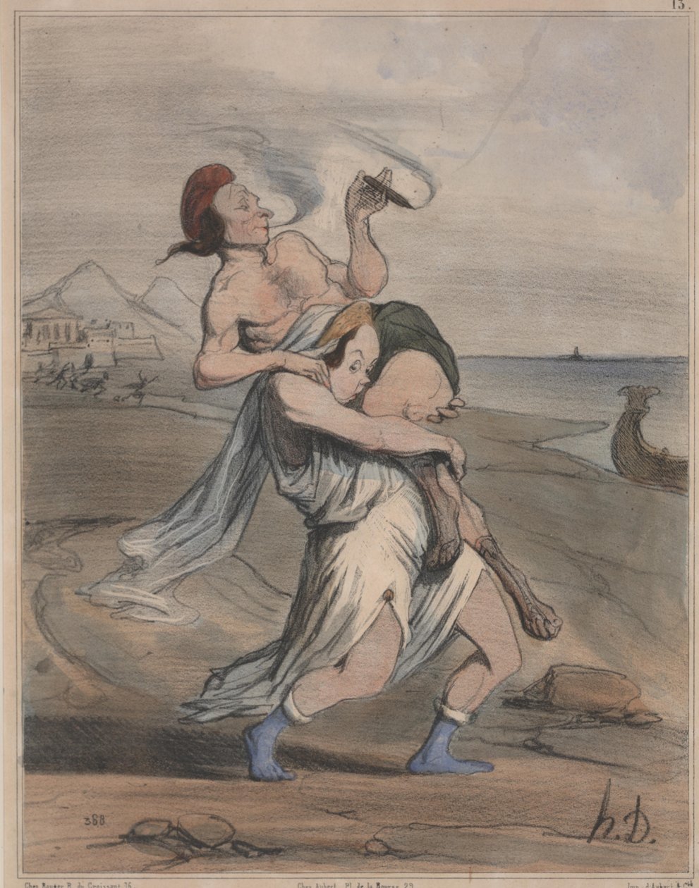Historia Antigua, no. 13: El Rapto de Helena de Honoré Daumier
