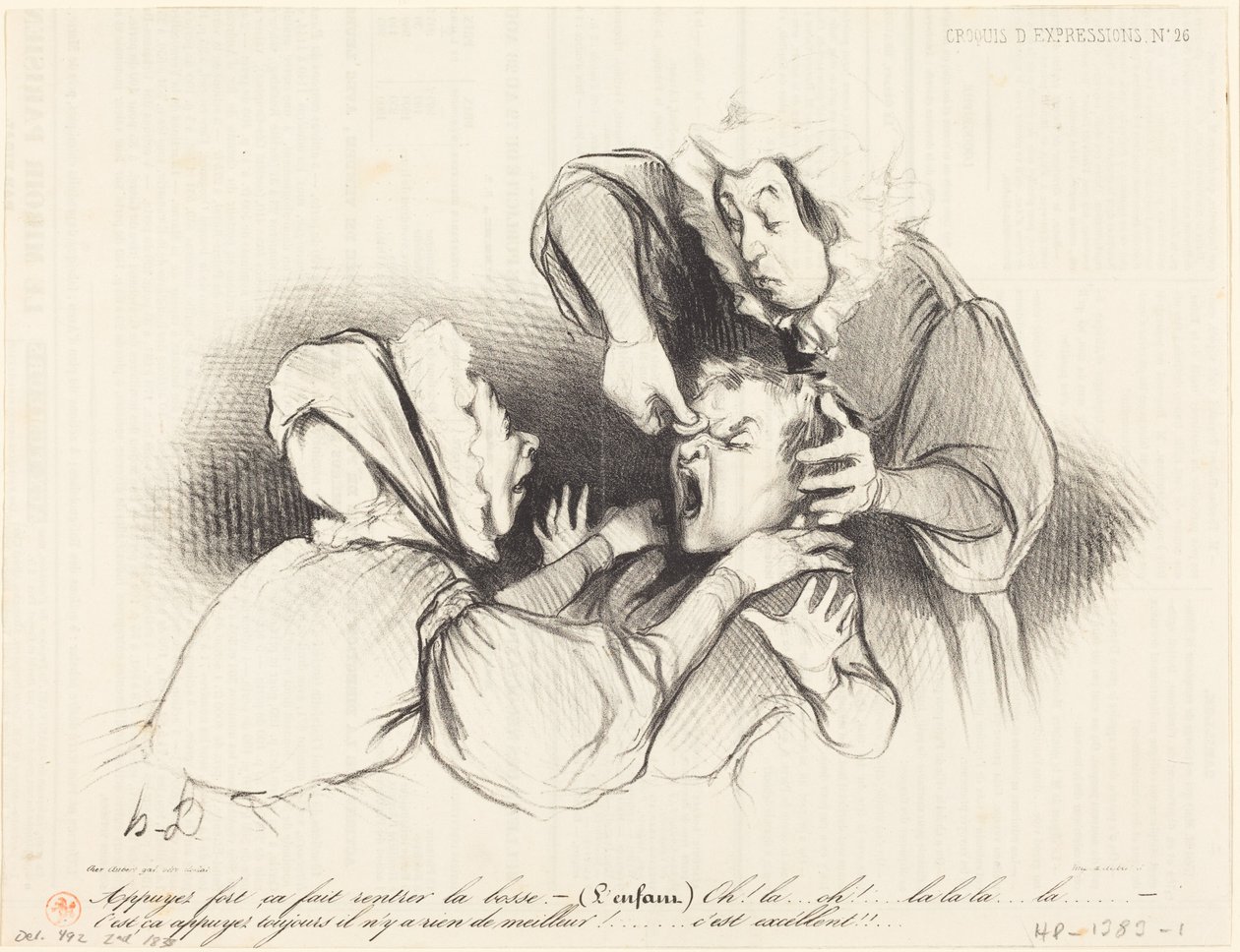 Apriete fuerte, así el chichón vuelve a entrar... de Honoré Daumier