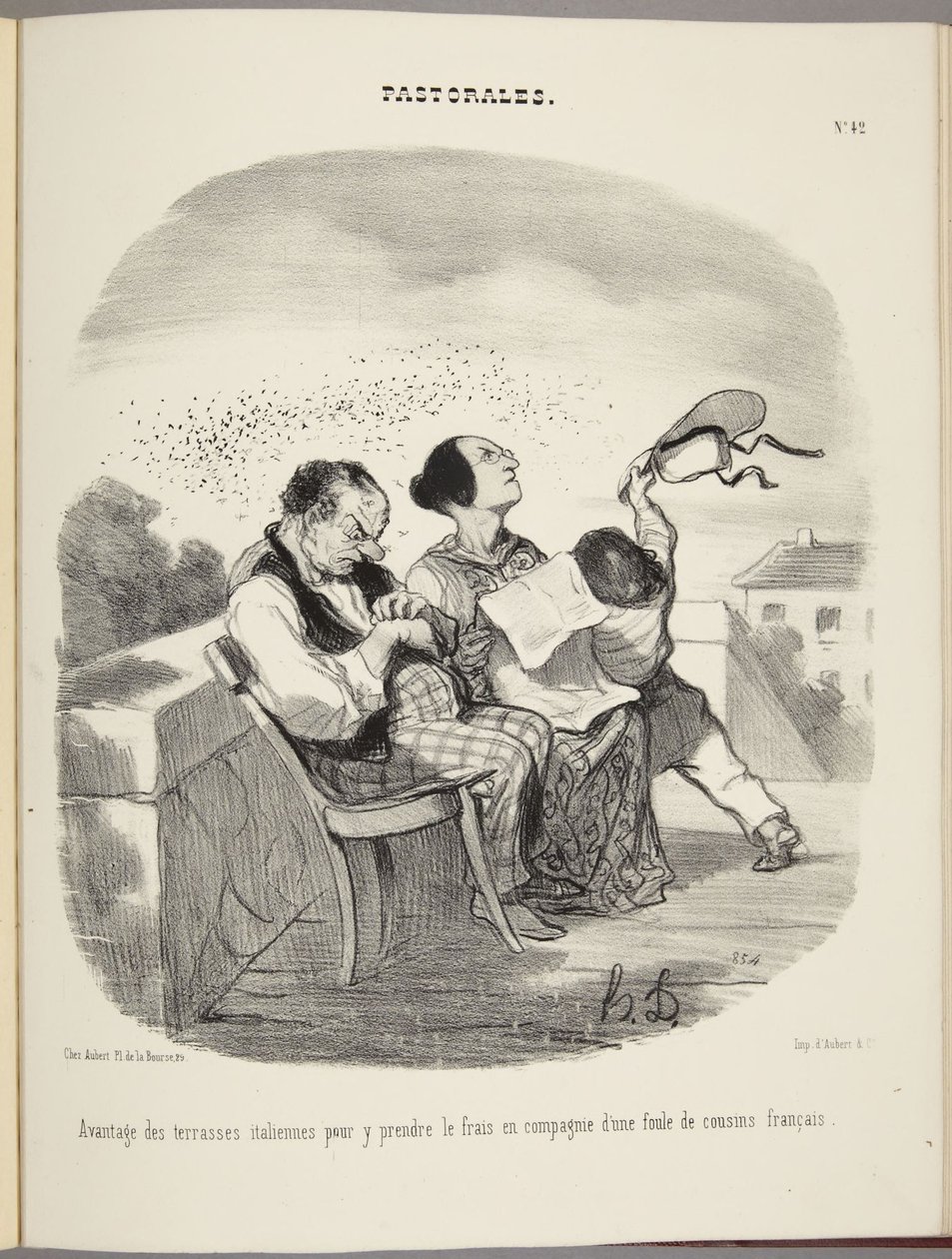 Ventaja de las terrazas italianas para refrescarse en compañía de una multitud de primos franceses de Honoré Daumier